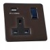 Single 13A Switched Socket with USB