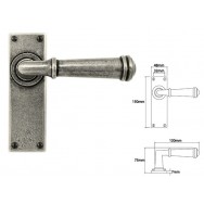 Pewter Lever Handle on Latch Backplate 