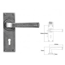 Pewter Lever Handle on Lock Backplate 