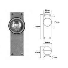 Pewter Door Knob on Latch Backplate 