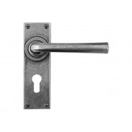 Pewter Euro Lock/Keyhole Lever Handle (sprung)