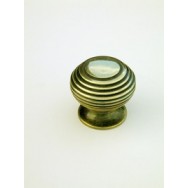 Small beehive cupboard knob in aged brass