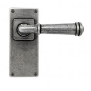Pewter Lever Handle on Jesmond Latch Backplate