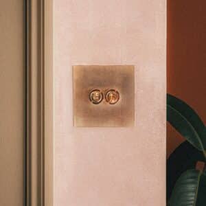 double dolly switch on a single square metal plate