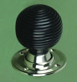 Ebony Door Knob Beehive Nickel